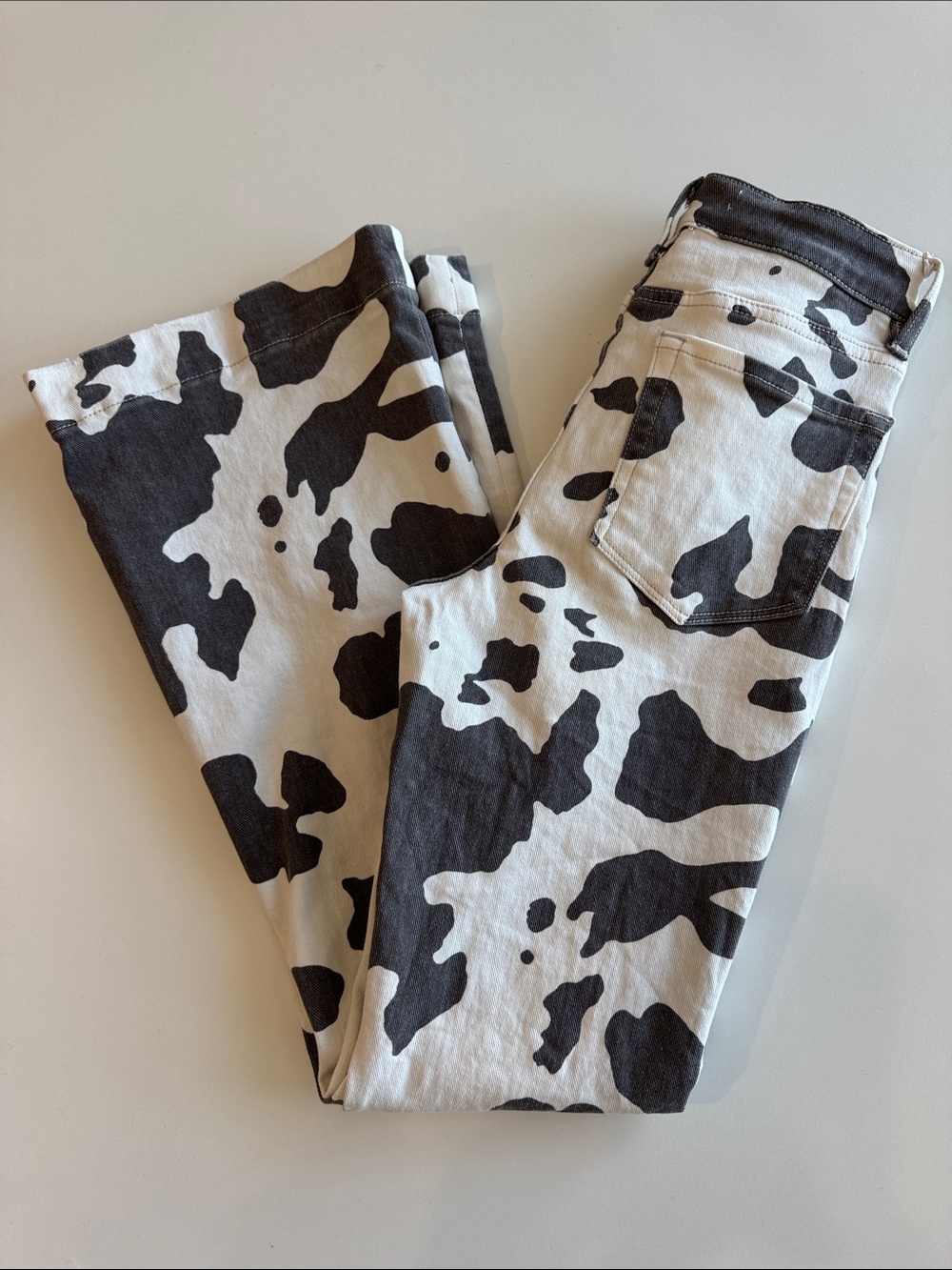 Girl’s Vervet Brown & White Cow Print Jeans Size 14